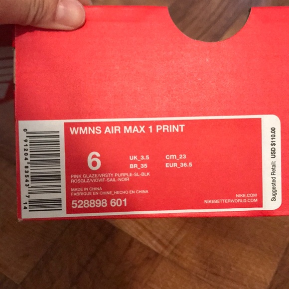 Nike air max 1 print size 6 - Picture 6 of 6